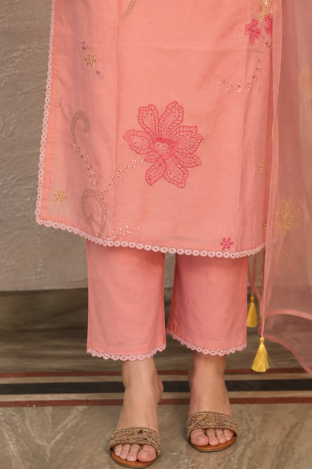 Peach suit