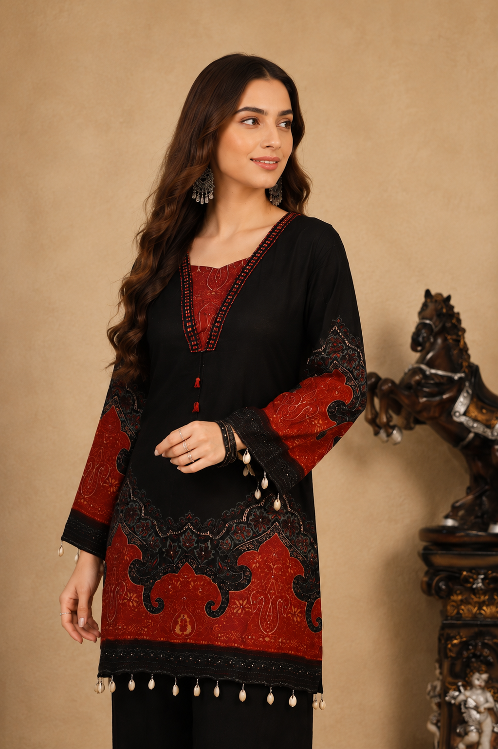 black red suit