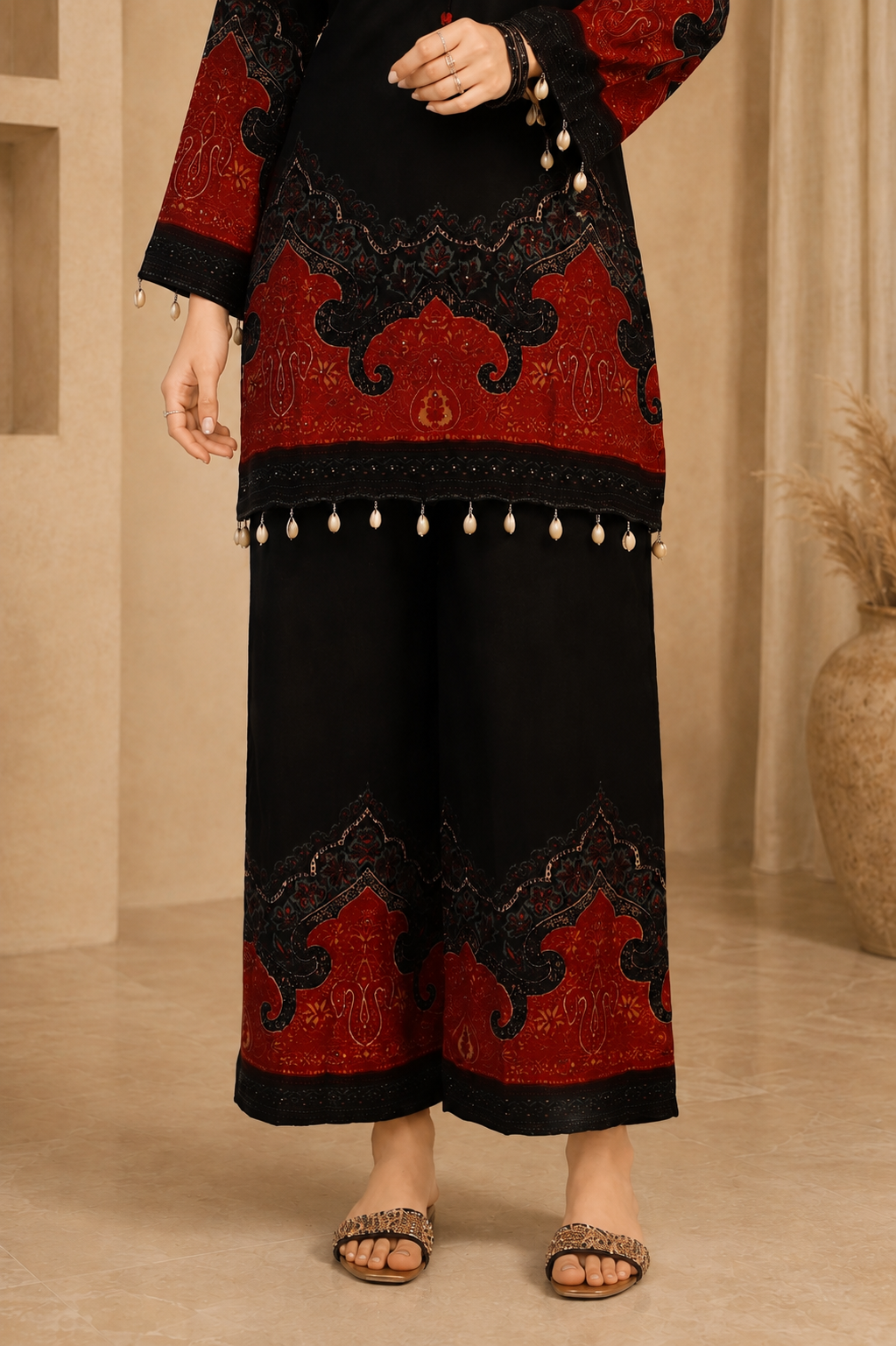 black red suit